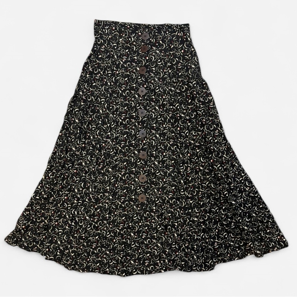 VTG Compagnie Internationale Express Black Skirt With Buttons Size S
